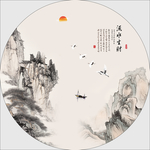 圆形山水画