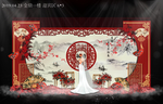 红色中式婚礼迎宾区