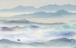 中国风   抽象山水画 大厅装