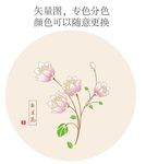 矢量玉兰花