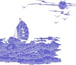 一帆风顺矢量图