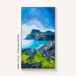 大海岛屿岛礁抽象手绘装饰画油画