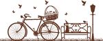 硅藻泥花篮自行车灯柱燕子小鸟