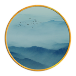 中国风   圆形山水画 大厅装