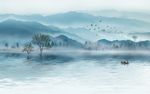 彩雕山水新中式背景墙