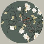 中式玄关花鸟