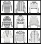 服装上衣款式矢量图设计模板