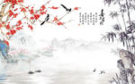 喜上眉梢梅花竹子