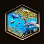 珊瑚海底世界吊顶天花板壁画