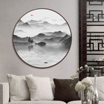 中堂画 圆形山水装饰画