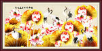 荷花国画