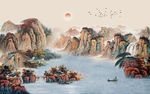 水墨山水背景墙