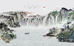 山水聚财画