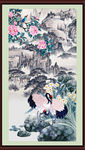 巨幅山水画 仙鹤