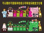 可爱学校音乐室文化墙