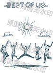 矢量跳跃的人班服图案设计