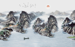 水墨山水国画