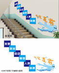 游泳馆楼梯文化墙
