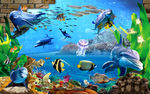 3D海底世界梦幻海底世界背景墙