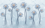 珠宝花枝琉璃背景立体背景墙壁画