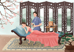 艾灸插画