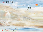 风景如画大板玉石纹理背景墙