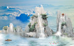 写意抽象山水画 TIF分层
