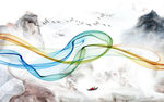 中国风水墨山水画 TIF分层