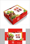 红色蔬果包装箱包装礼盒设计