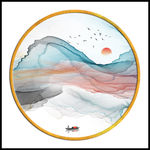 圆形水墨 画山水 TIF分层