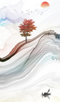 水墨画中式山水 TIF分层