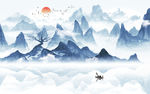 中式现代山水画 TIF分层