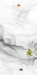 玄关线条水墨画 TIF分层