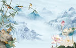 简约大气山水意境画TIF分层