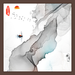 山水线条装饰画 TIF分层