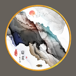 奢华中式线条墙画 TIF分层