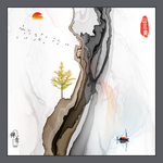 高级抽象线条墙画 TIF分层
