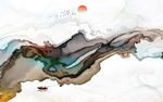 新中式装饰水墨墙画 TIF分层