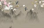 中国风花鸟山水画 TIF分层
