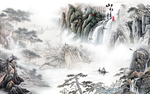 国画山水高清TIF分层