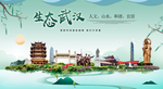 中国风武汉生态卫生城市形象海报