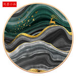 晶瓷画发财麋鹿