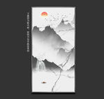 大理石山水装饰画 水墨石纹山水