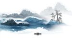水墨国画抽象山水背景墙