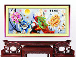 孔雀 孔雀牡丹图 国画 国画牡