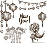 手绘新年素材