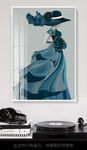 抽象人物玄关挂画北欧轻奢晶瓷画