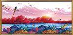 几度夕阳红背景展板