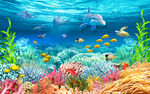 海底世界海豚珊瑚礁海族馆