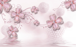 珠宝幸运草花藤圆球背景立体壁画